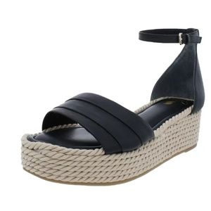 Sarto by Franco Sarto Via Flatform Sandals Rope Espadrille Black 10 NEW